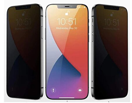 Vendas iPhone 14 Uyumlu Bilvis serisi Privacy tam kaplama hayalet Cam ekran koruyucu 