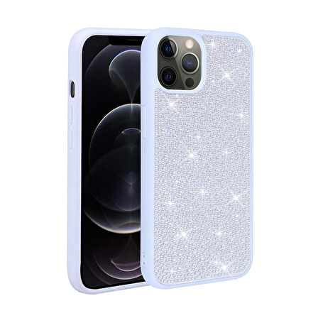 Vendas iPhone 14 Pro Uyumlu (14 Pro) Ston Serisi Parlak Taşlı Fashion Tasarımlı Silikon Kılıf