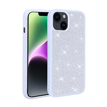 Vendas iPhone 14 Uyumlu ( iPhone 14 ) Ston Serisi Parlak Taşlı Fashion Tasarımlı Silikon Kılıf