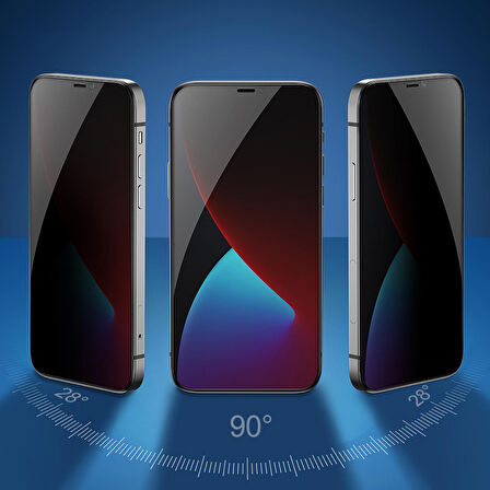 Vendas iPhone 13 Pro Max Uyumlu Uygulama Mekanizmalı Privacy Gizleyen Hayalet Cam Ekran Koruyucu