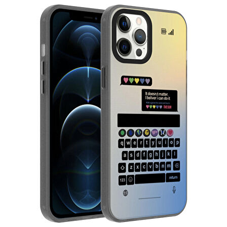 Vendas iPhone 12 Pro Uyumlu Dragon Serisi Parlak Desenli Fashion Hard Silikon Kılıf
