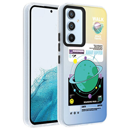 Vendas Samsung A54 Uyumlu Dragon Serisi Parlak Desenli Fashion Hard Silikon Kılıf