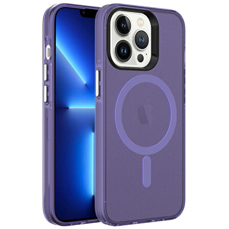 Vendas iPhone 13 Pro Uyumlu Cro Serisi Buzlu Transparan Magsafe Şarj Özellikli Sert Kılıf
