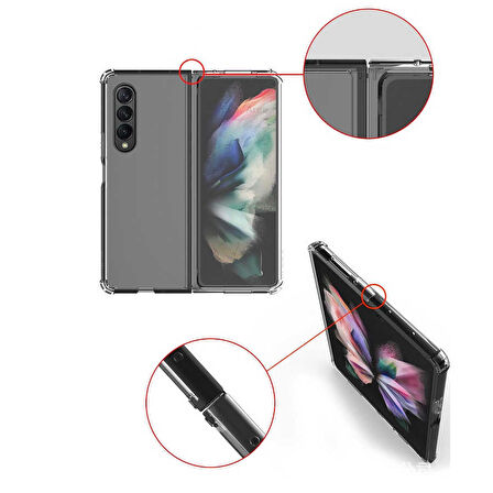 Vendas Samsung Galaxy Z Fold 3 Uyumlu Wall Serisi Airbag Köşeli Nitro Anti-Shock Silikon Kılıf