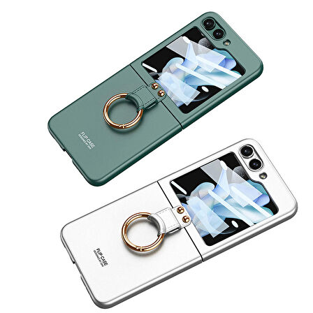 Vendas Samsung Galaxy Z Flip 5 Uyumlu Kıpta Yüzüklü Flip Sert Arka Kapak