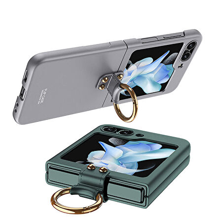 Vendas Samsung Galaxy Z Flip 5 Uyumlu Kıpta Yüzüklü Flip Sert Arka Kapak