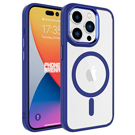 Vendas iPhone 15 Pro Max Uyumlu (15 Pro Max) Krom Serisi Wireless Şarj Özellikli Magsafe Silikon Kapak