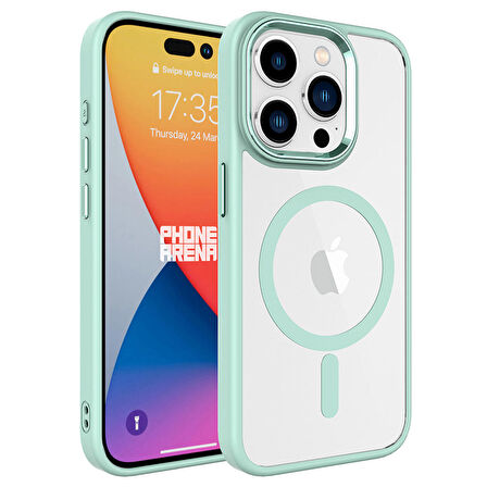 Vendas iPhone 15 Pro Uyumlu (15 Pro) Krom Serisi Wireless Şarj Özellikli Magsafe Silikon Kapak