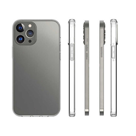 Vendas iPhone 15 Pro Max Uyumlu (15 Pro Max) Kamera Çıkıntılı Soft Şeffaf Silikon Kılıf