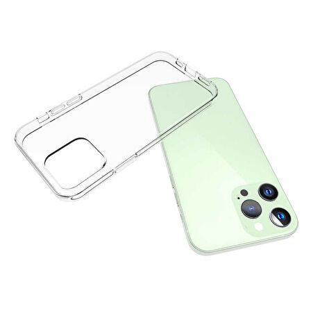 Vendas iPhone 15 Pro Uyumlu (15 Pro) Kamera Çıkıntılı Soft Şeffaf Silikon Kılıf