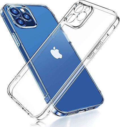 Vendas iPhone 15 Pro Uyumlu (15 Pro) Simple Serisi Kamera Korumalı Soft Şeffaf Silikon Kılıf + Seramik Nano Ekran Koruyucu