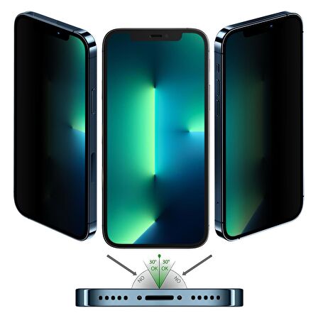 Vendas iPhone 13 Pro Max Uyumlu (13 Pro Max) Privacy Gizleyen Hayalet Temperli Cam Ekran Koruyucu