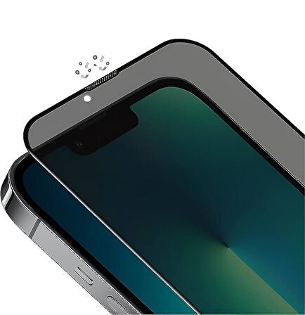 Vendas iPhone 15 Pro Max Uyumlu Rika Serisi Privacy Gizleyen Hayalet Premium Temperli Cam Ekran Koruyucu