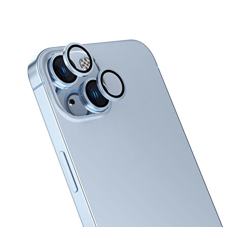 Vendas iPhone 15 Plus Uyumlu Görüntüyü Bozmayan Tam Uyumlu Cam Kamera Lens Koruyucu
