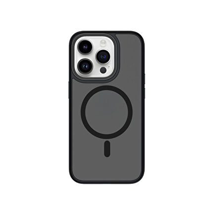 Vendas iPhone 15 Pro Max Uyumlu Felix Serisi Magsafe Şarj Özellikli Kamera Korumalı Mat Drop Magic Silikon Kılıf