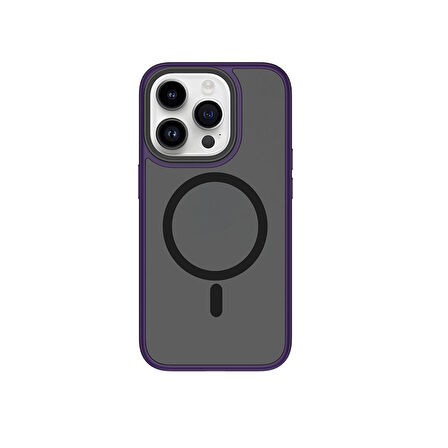 Vendas iPhone 15 Pro Max Uyumlu Felix Serisi Magsafe Şarj Özellikli Kamera Korumalı Mat Drop Magic Silikon Kılıf