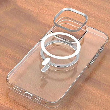 Vendas iPhone 15 Plus Uyumlu Lagent Serisi Sararma Yapmayan Metal Kamera Çıkıntılı Magsafe Destekli Metal Tuş Tasarımlı PC Kılıf