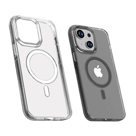 Vendas iPhone 15 Plus Uyumlu Lagent Serisi Sararma Yapmayan Metal Kamera Çıkıntılı Magsafe Destekli Metal Tuş Tasarımlı PC Kılıf