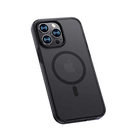 Vendas iPhone 14 Pro Uyumlu Airbag Darbe Direnç Kenarlı Silikon Sert Mat Arka Yüzey Magic Kılıf