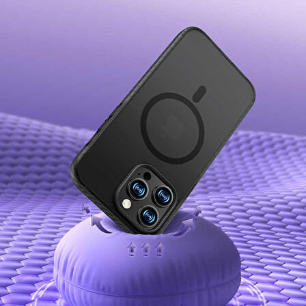 Vendas iPhone 14 Pro Uyumlu Airbag Darbe Direnç Kenarlı Silikon Sert Mat Arka Yüzey Magic Kılıf