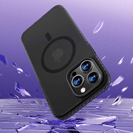 Vendas iPhone 14 Pro Uyumlu Airbag Darbe Direnç Kenarlı Silikon Sert Mat Arka Yüzey Magic Kılıf