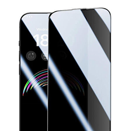 Vendas iPhone 14 Pro Uyumlu Exclusive V-Pro Privacy Hayalet Tempered Cam Ekran Koruyucu