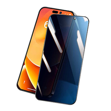 Vendas iPhone 14 Pro Max Uyumlu Oval Kenar Tasarımlı V-Bilvis Warrior Privacy Gizleyen Hayalet Ekran Koruyucu 2 Adet Set