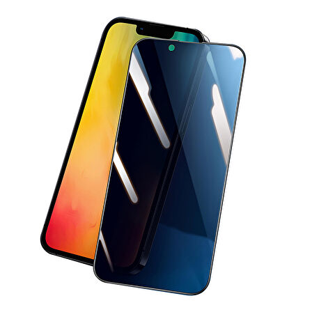 Vendas iPhone 14 Plus Uyumlu Oval Kenar Tasarımlı V-Bilvis Warrior Privacy Gizleyen Hayalet Ekran Koruyucu 2 Adet Set