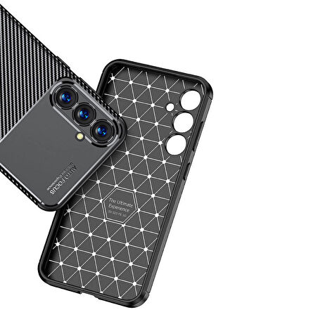 Vendas Samsung S23 FE Uyumlu Deep Dizayn Auto Focus Tasarımlı Karbon Dizayn Kılıf