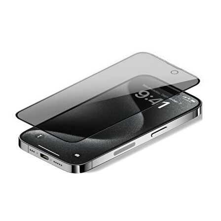 Vendas iPhone 15 Pro Max Uyumlu Anti Peep Ahize Korumalı Gizleyen Privacy HD Hayalet Ekran Koruyucu