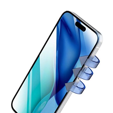 Vendas iPhone 15 Uyumlu AF Elektro Kaplama hidrofobik Dust Proof Tempered Cam Ekran Koruyucu 2 Adet Set