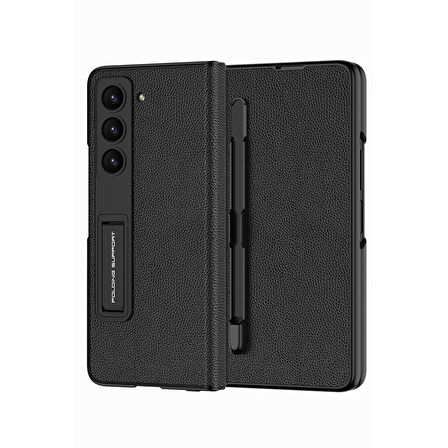 Vendas Samsung Galaxy Z Fold 5 Uyumlu Kalem Bölmeli Stand Özellikli Kamera Korumalı Droga Kapak