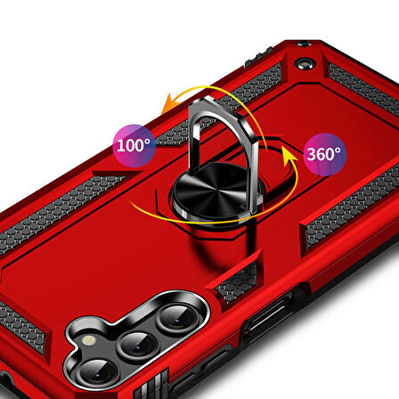 Vendas Samsung A24 Uyumlu Hulk Serisi Yüzüklü Darbe Dirençli Tam Korumalı Zırh Silikon Kılıf