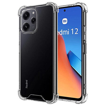 Vendas Xiaomi Redmi 12 Uyumlu Wall Serisi Airbag Köşeli Nitro Anti-Shock Silikon Kılıf