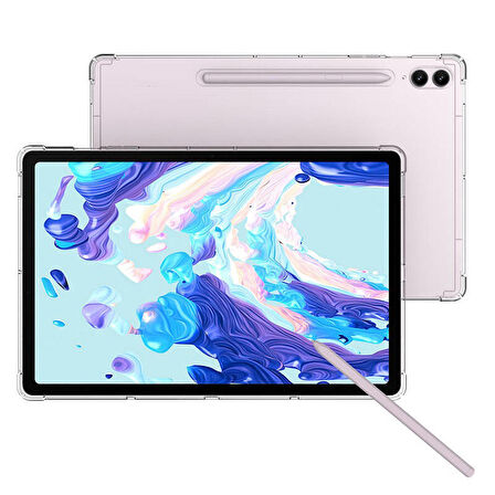 Vendas Samsung Galaxy Tab S9 Plus Uyumlu Şeffaf Süper Silikon Tablet Kılıfı