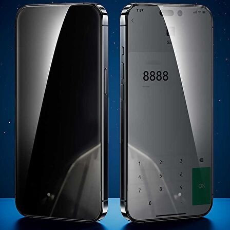 Vendas iPhone 14 Plus Uyumlu Privacy Bilvis Double Strong Tempered Glass Hayalet Cam Ekran Koruyucu