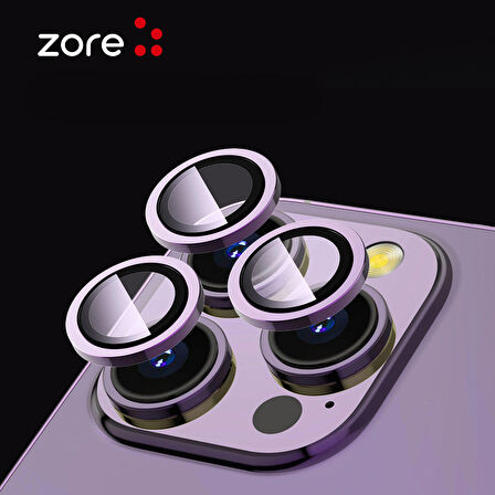 Vendas Apple Uyumlu iPhone 15 Pro Max Zore CL-12 Premium Safir Kamera Lens Koruyucu