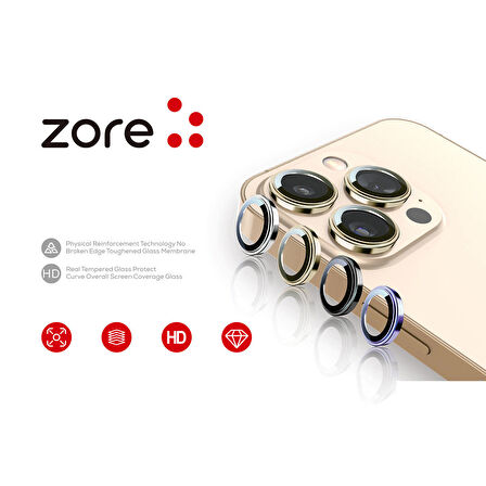 Vendas Apple Uyumlu iPhone 15 Pro Max Zore CL-12 Premium Safir Kamera Lens Koruyucu