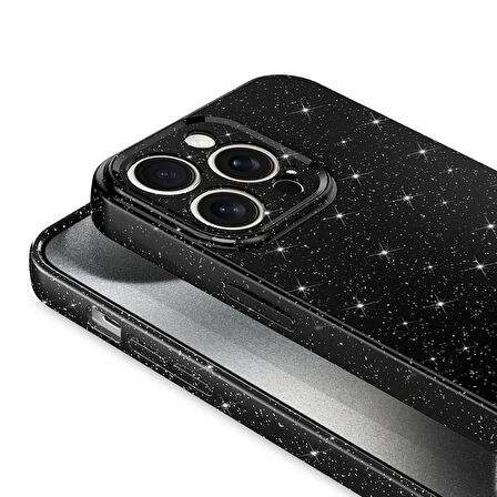Vendas iPhone 15 Pro Max Uyumlu Koton Serisi Kamera Korumalı Simli Lüks Silikon Kılıf