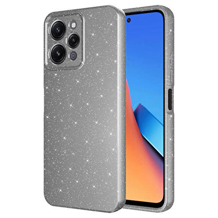 Vendas Xiaomi Redmi 12 Uyumlu Koton Serisi Kamera Korumalı Simli Lüks Silikon Kılıf