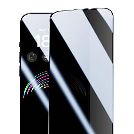 Vendas iPhone 15 Pro Max Zore Anti-Dust Privacy Temperli Ekran Koruyucu