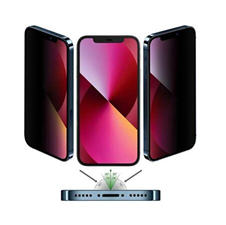 Vendas iPhone 15 Plus Uyumlu Privacy Hayalet Özellikli Gizleyen Parlak Seramik Nano Ekran Koruyucu