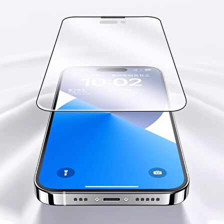 Vendas iPhone 15 Pro Uyumlu Anti-Dust Warrior 9D Full Cover Temperli Cam Ekran Koruyucu