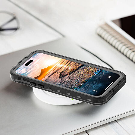 Vendas iPhone 15 Plus Uyumlu Kılıf Sadece Su Altı Kullanıma Uygun Birebir Su Geçirmez Kılıf