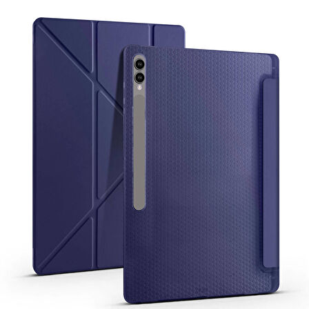 Vendas Samsung Galaxy Tab S9 Ultra Kılıf Zore Tri Folding Kalem Bölmeli Standlı Kılıf