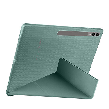 Vendas Samsung Galaxy Tab S9 Ultra Kılıf Zore Tri Folding Kalem Bölmeli Standlı Kılıf