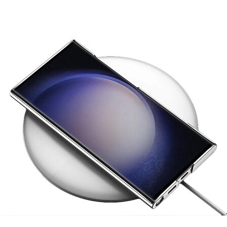 Vendas Samsung Galaxy S24 Ultra Kılıf Zore Kamera Korumalı Şeffaf Dikey Standlı Ays Kapak
