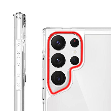 Vendas Samsung S24 Ultra Uyumlu Kılıf Door Serisi Darbe Dirençli Airbag Köşeli Shock Proof T-Max Kılıf + Kamera Lens Koruyucu