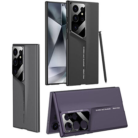 Vendas Samsung Galaxy S24 Ultra Uyumlu Kılıf İnce Kameralı Korumalı Sert Rubber Strong Back Pro Kapak