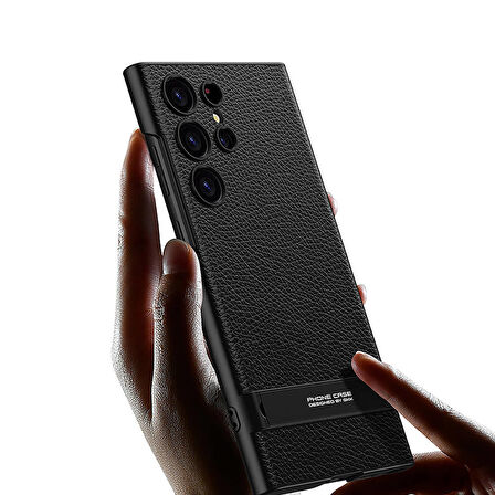 Vendas Samsung Galaxy S24 Ultra Uyumlu Kılıf Leather Design Dikey Standlı Kamera Korumalı Ays Kapak